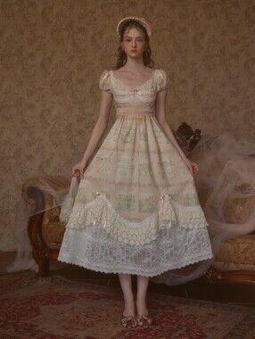 LaceMade Blush Storybook Lace Dress Size Large